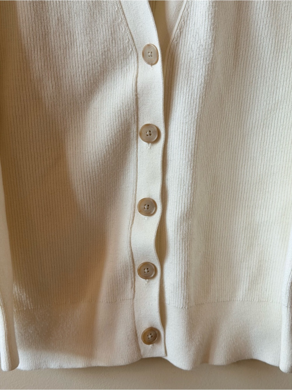 Babaton Off-White Ribbed Button-Up Cardigan - Picture 2 of 9